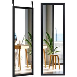 Hivvago - Full Length Bedroom Mirror with Over the Door or Wall Mounted Design - Black