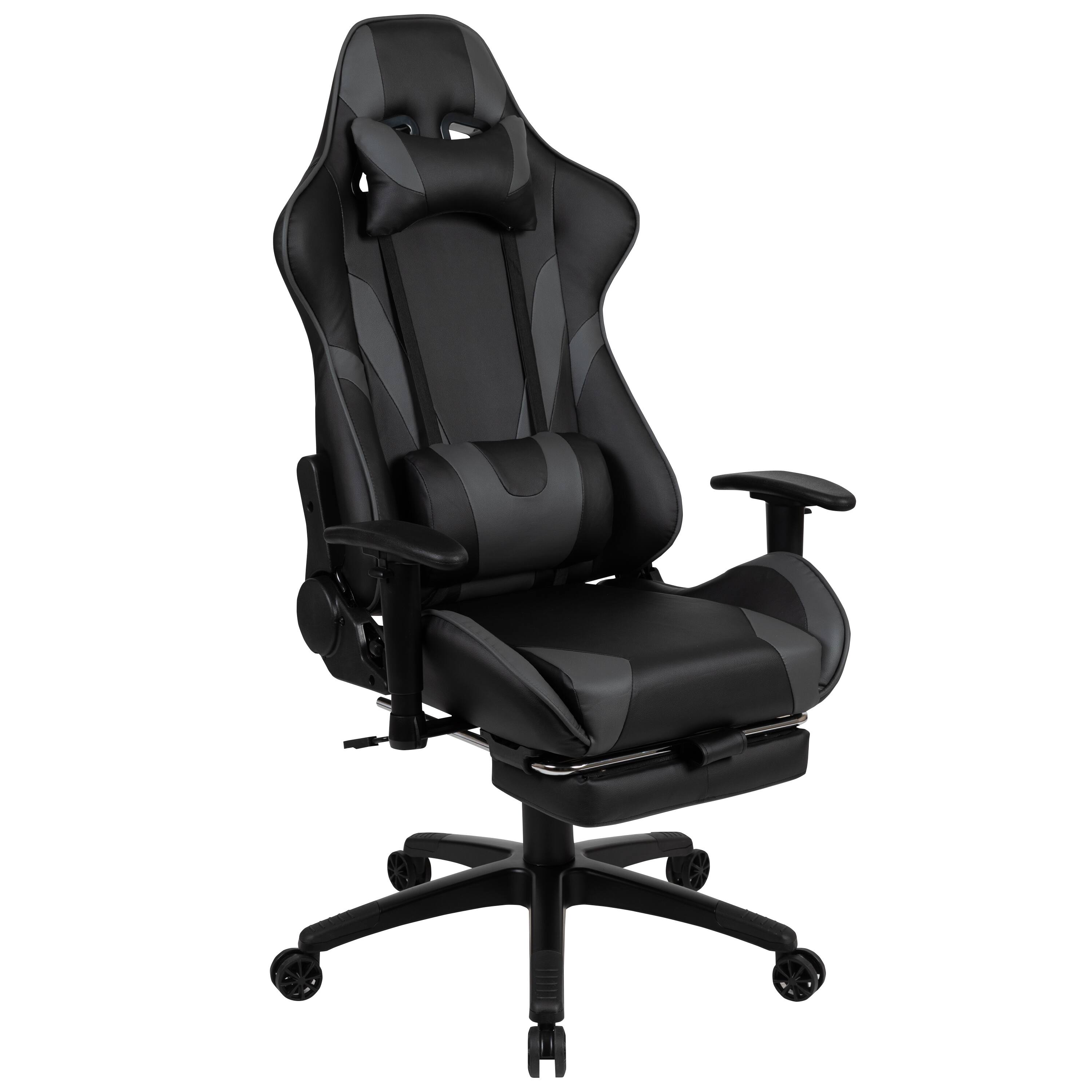 Alt View 9. Emma + Oliver - Gaming Desk & Chair Set - Cup Holder, Headphone Hook, and Monitor Stand - Gray.