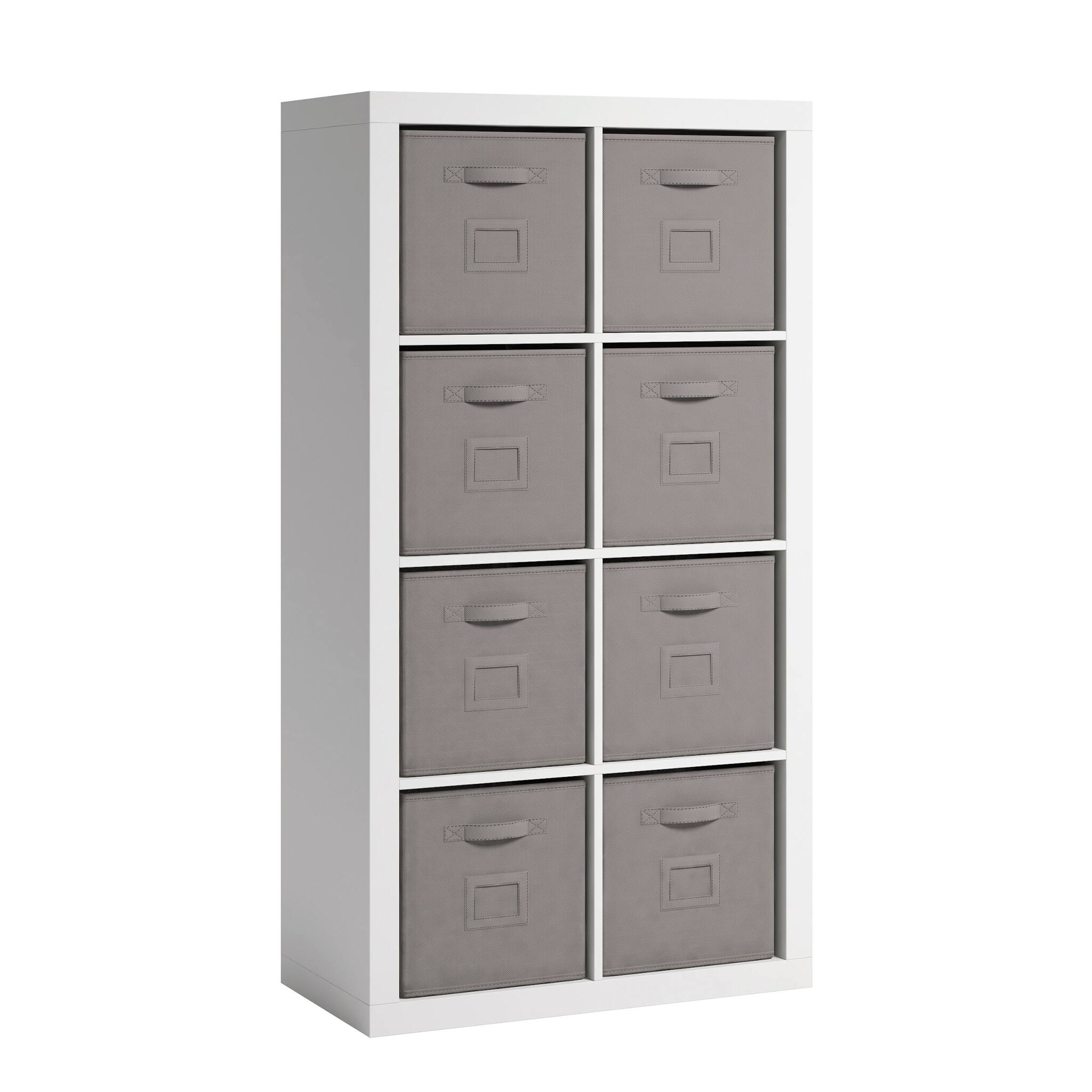 Front. Sauder - Stow-away Organize 2 Shelf-8 Cubby Bookshelf - White Finish.
