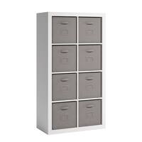 Sauder - Stow-away Organize 2 Shelf-8 Cubby Bookshelf - White Finish - Front_Zoom