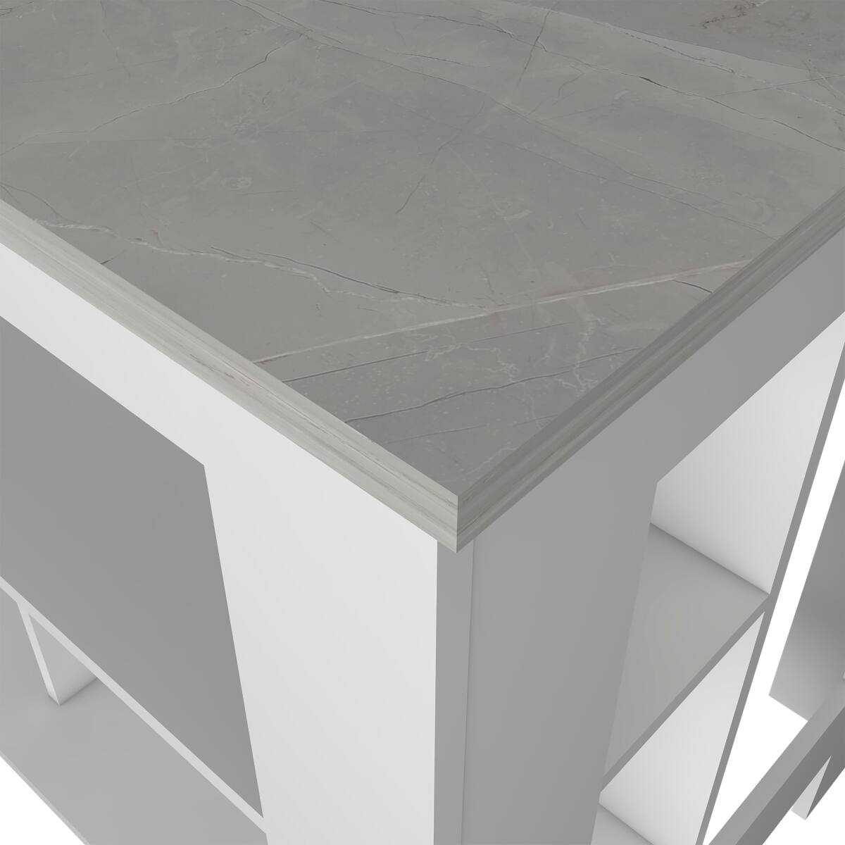 Alt View 8. Loheer - Loheer medium rectangular kitchen island with concealed shelves, multicolor pine wood kitchen bar, forty inch width - Multicolor.
