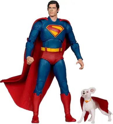 Front. McFarlane Toys - DC Multiverse Superman and Krypto (Superman Movie) 7.25" Action Figure (Deluxe Theatrical Edition).