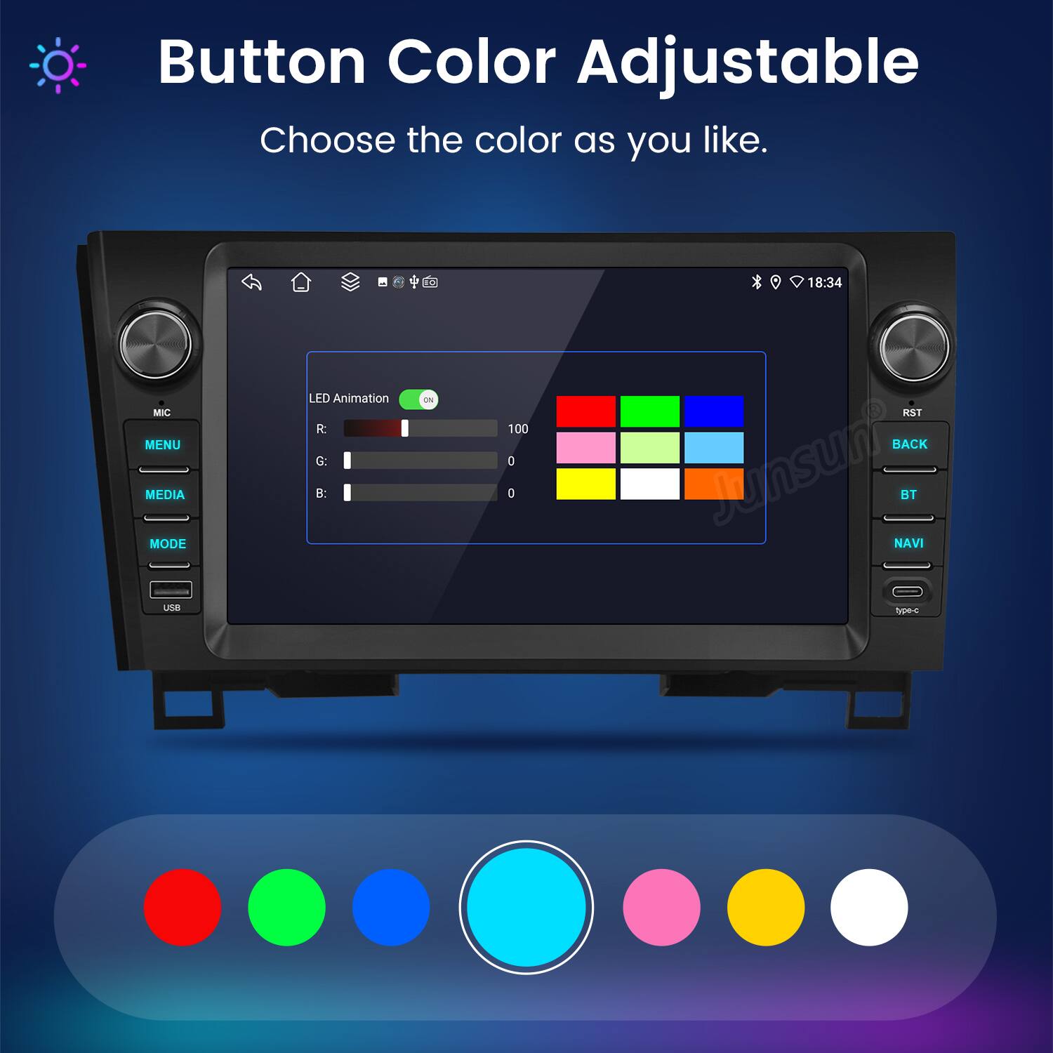 Button Color Adjustable  
Choose the color as you like.