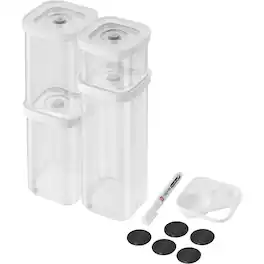 ZWILLING - Fresh & Save Cube Box Set, 6-pc, Plastic, Airtight Dry Food Storage Container, Small Cube Set - Clear