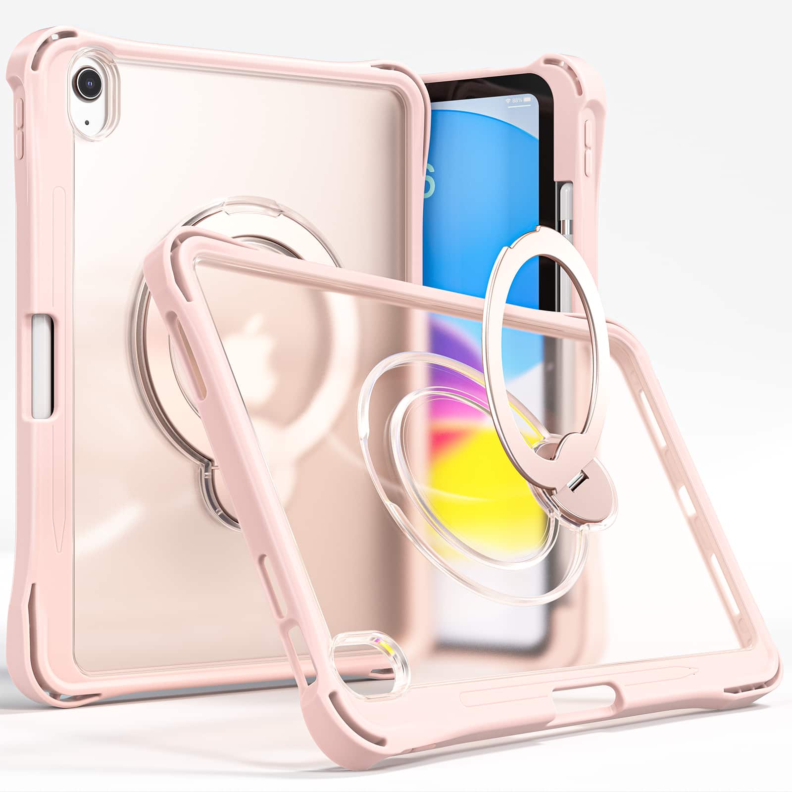 "UUCOVER - Clear Case for iPad A16 11"" 2025/iPad 10th Gen 10.9"",Shockrpoof TPU+PC Case 360 Rotating Stand Cover with Shoulder Strap - Pink" price history on PriceWatchPro
