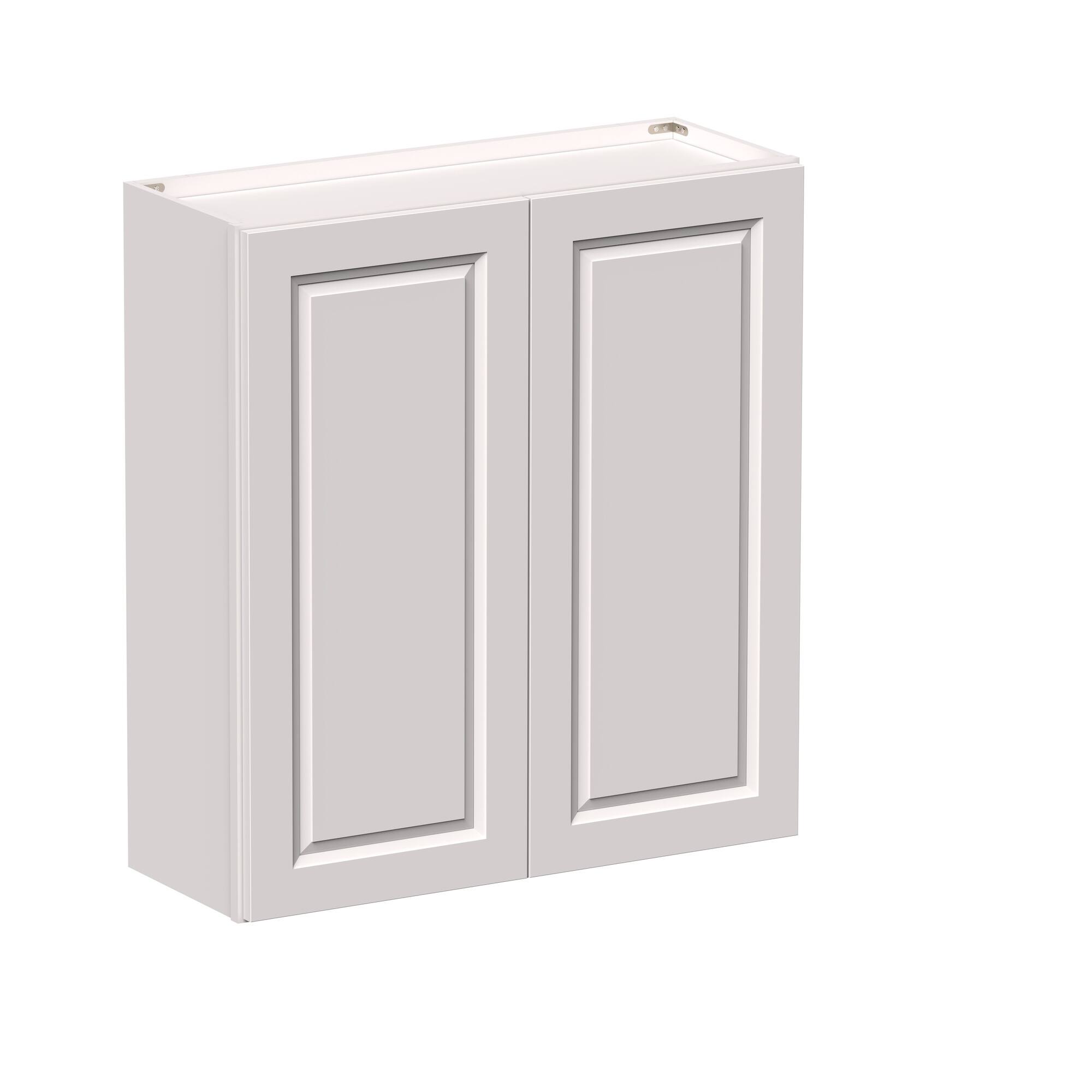Angle. Boyel Living - 33-in W x 36-in H x 12-in D Shaker RTA Kitchen Wall Cabinet with Soft-Close Doors - Glacier White.