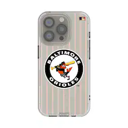 Keyscaper - MLB - Baltimore Orioles 1966-1969 Cooperstown Pinstripe iPhone Clear Case - 14 Pro - Multicolor
