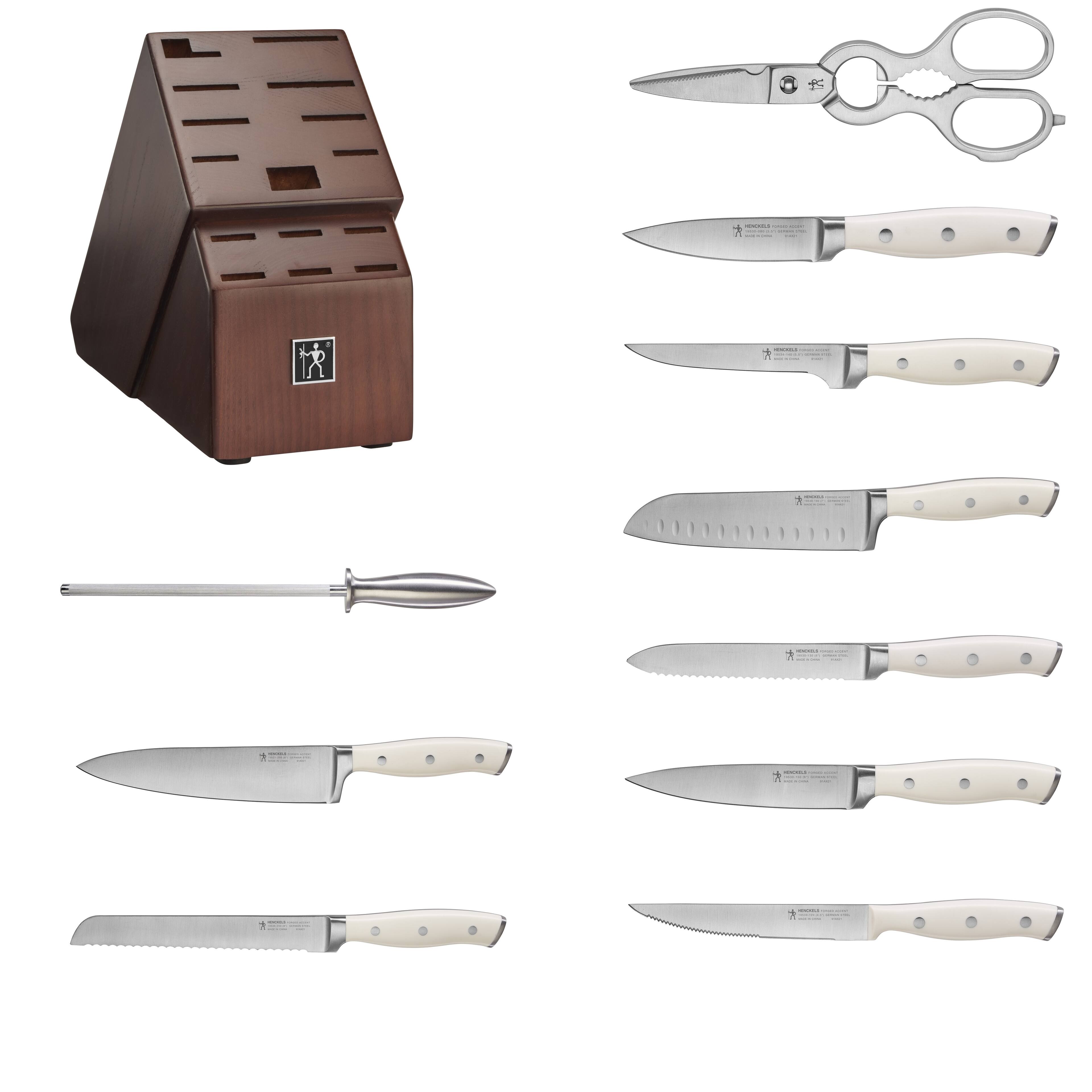 Alt View 2. Henckels - Henckels Forged Accent 16-pc Knife Block Set, White Handles - White.