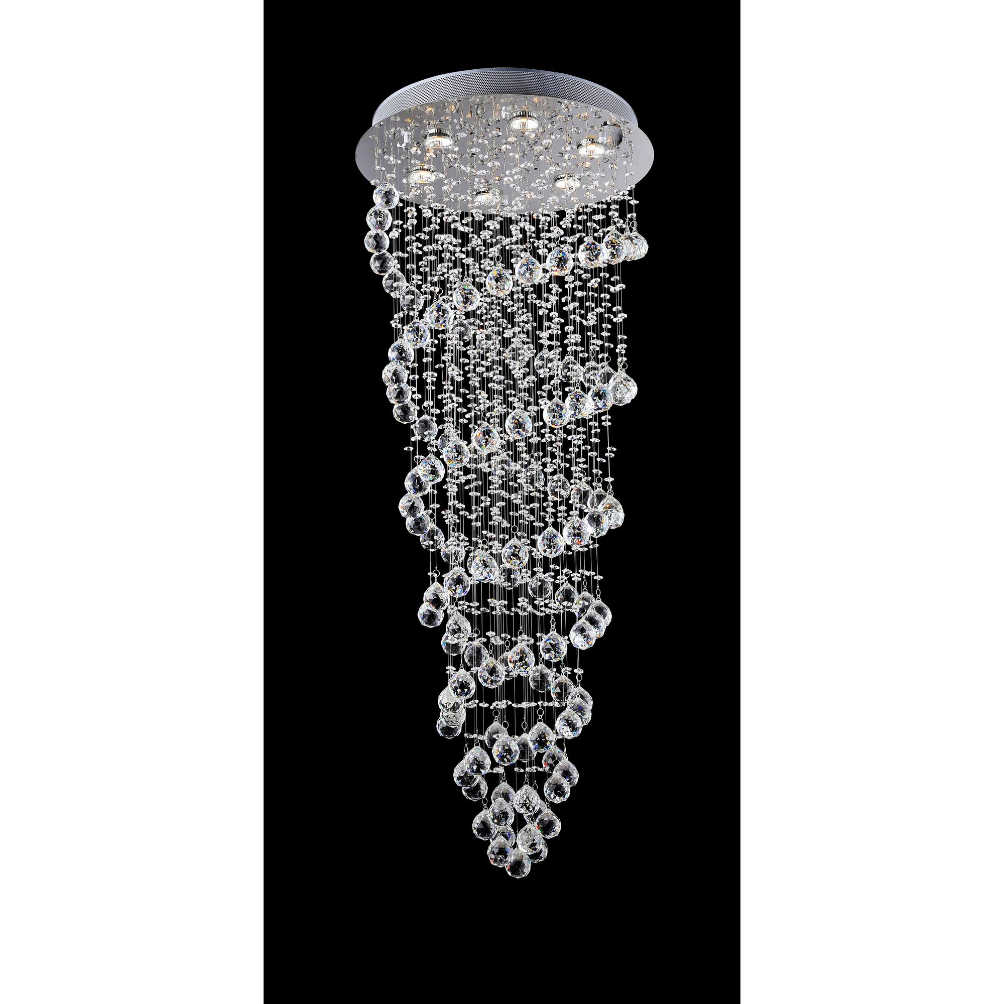 Angle. CWI Lighting - Double Spiral 6 Light Flush Mount With Chrome Finish - Chrome.