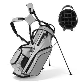 VEVOR - Golf Cart Bag, 14 Way Top Divider Organizer, 2-in-1 Golf Club Bag with Full-length Divider, Dual Shoulder Straps - Gray