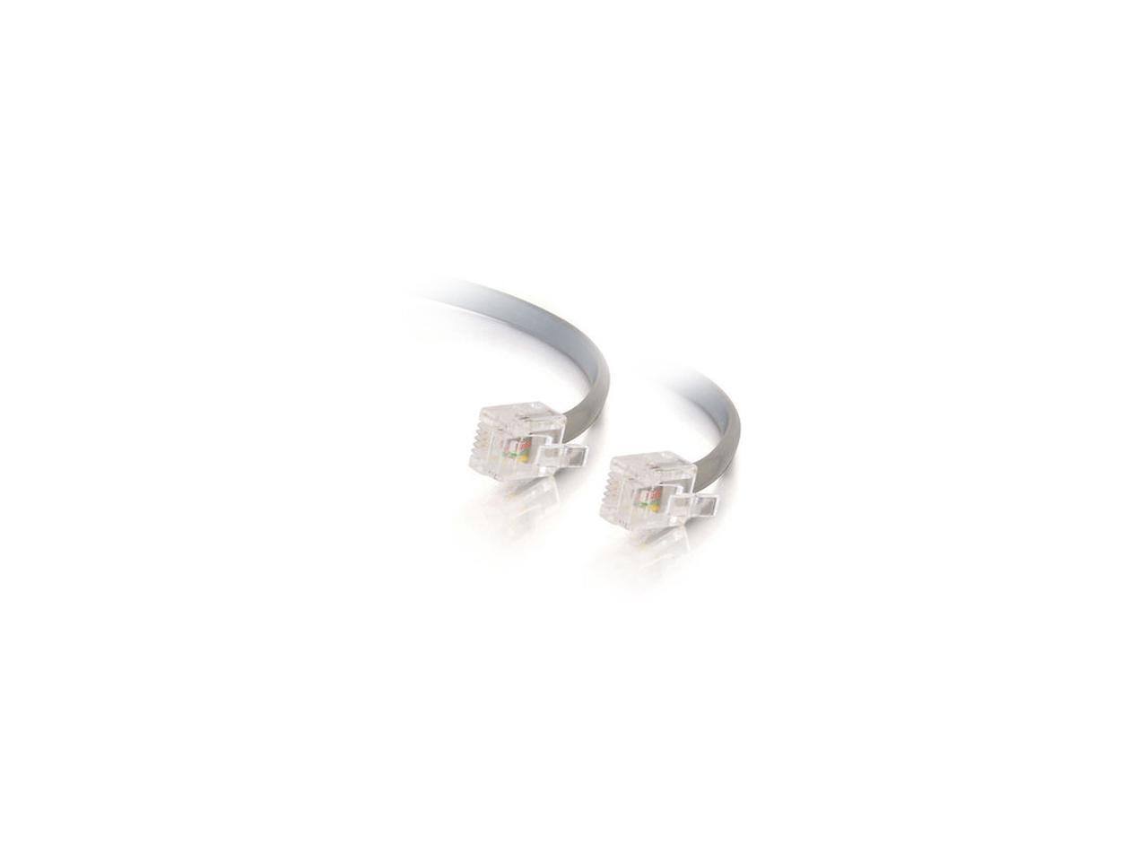 Alt View 2. Cables to Go - C2G 09600 RJ12 6P6C Straight Modular Cable, Silver (14 Feet, 4.26 Meters).