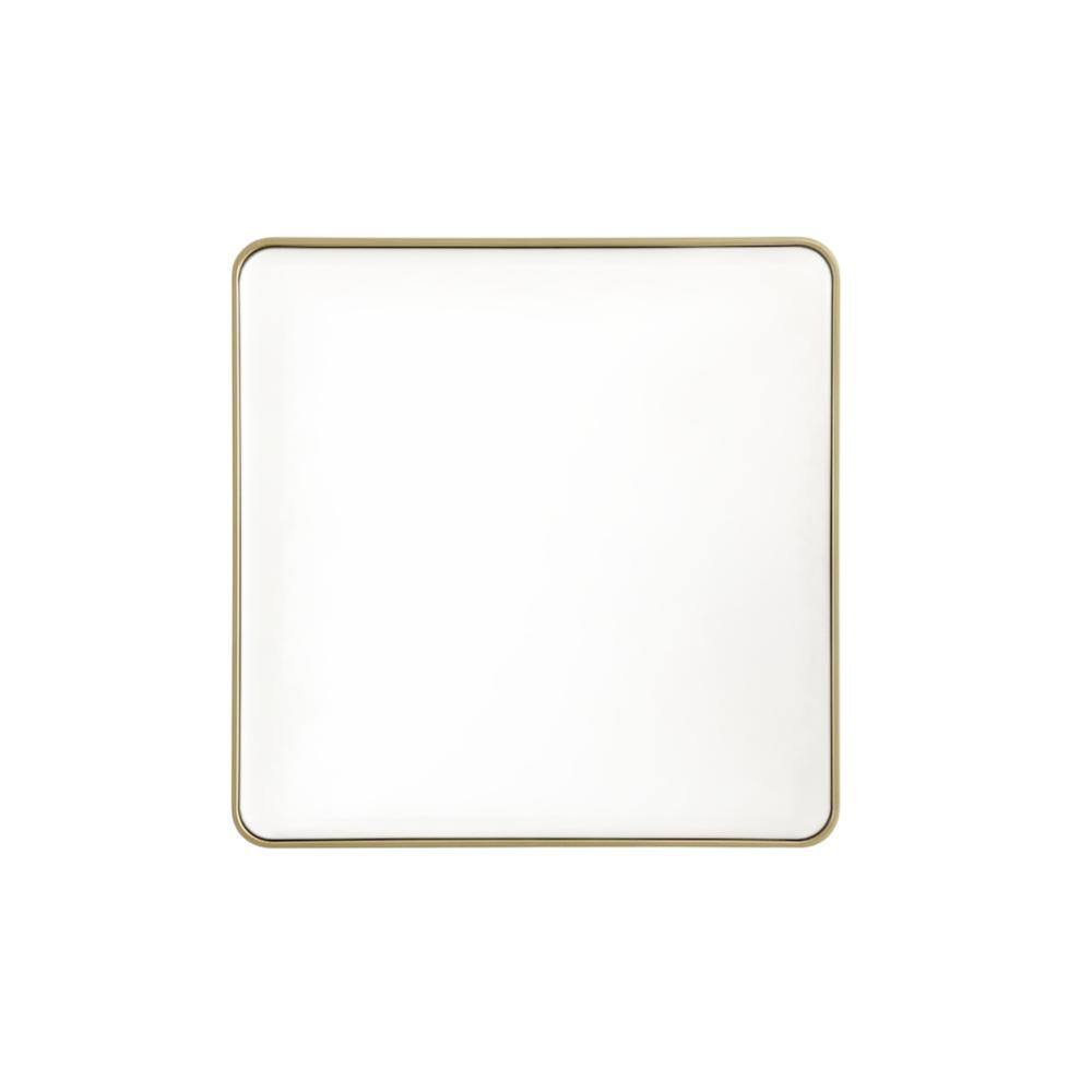 Front. Elegant Decor - Contour Metal Rectangle Mirror 36x36 in Brass - Brass.