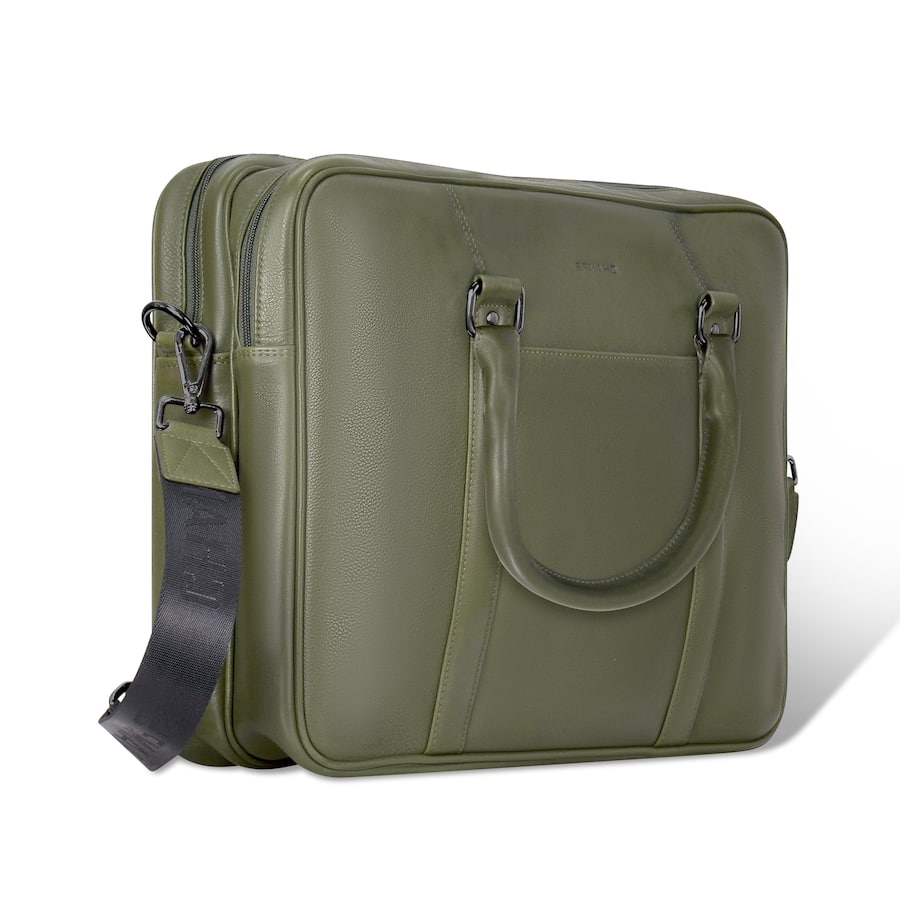 Champs Onyx Collection Leather Briefcase Khaki OB-412-KHAKI Champs Onyx Collection Leather Briefcase Khaki OB-412-KHAKI