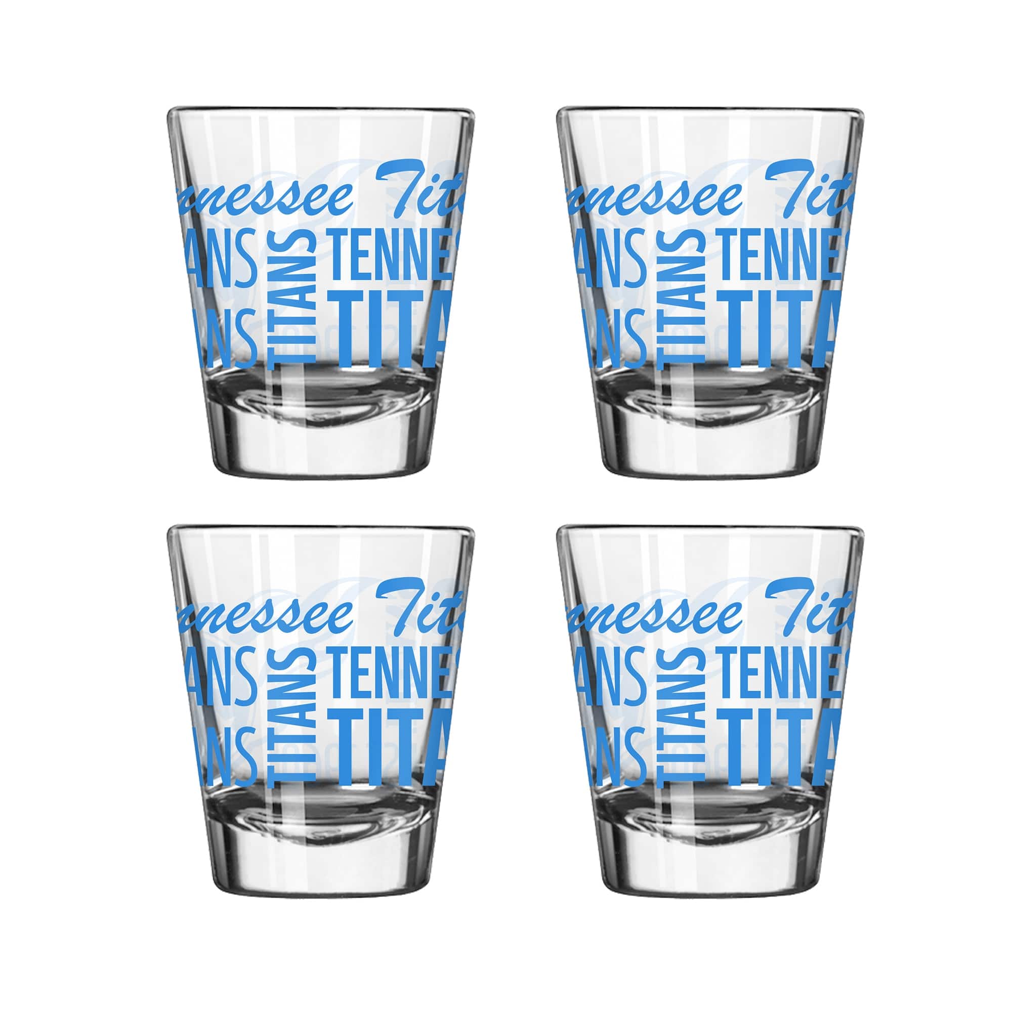 Logo Brands - Tennessee Titans 4-Pack 2oz. Shot Glass Set - Multicolor