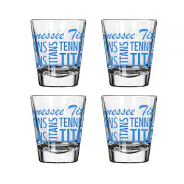 Logo Brands - Tennessee Titans 4-Pack 2oz. Shot Glass Set - Multicolor