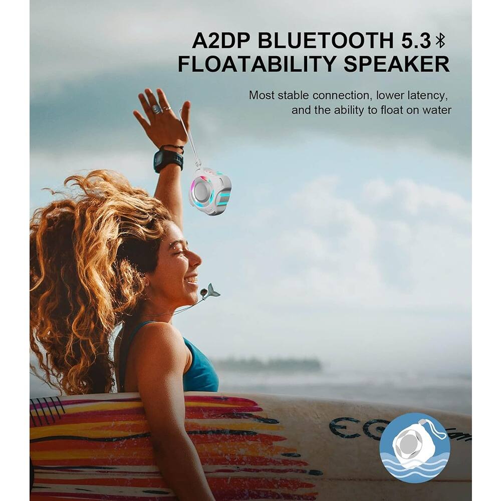 A2DP BLUETOOTH 5.3 FLOATABILITY SPEAKER  
Most stable connection, lower latency, and the ability to float on water