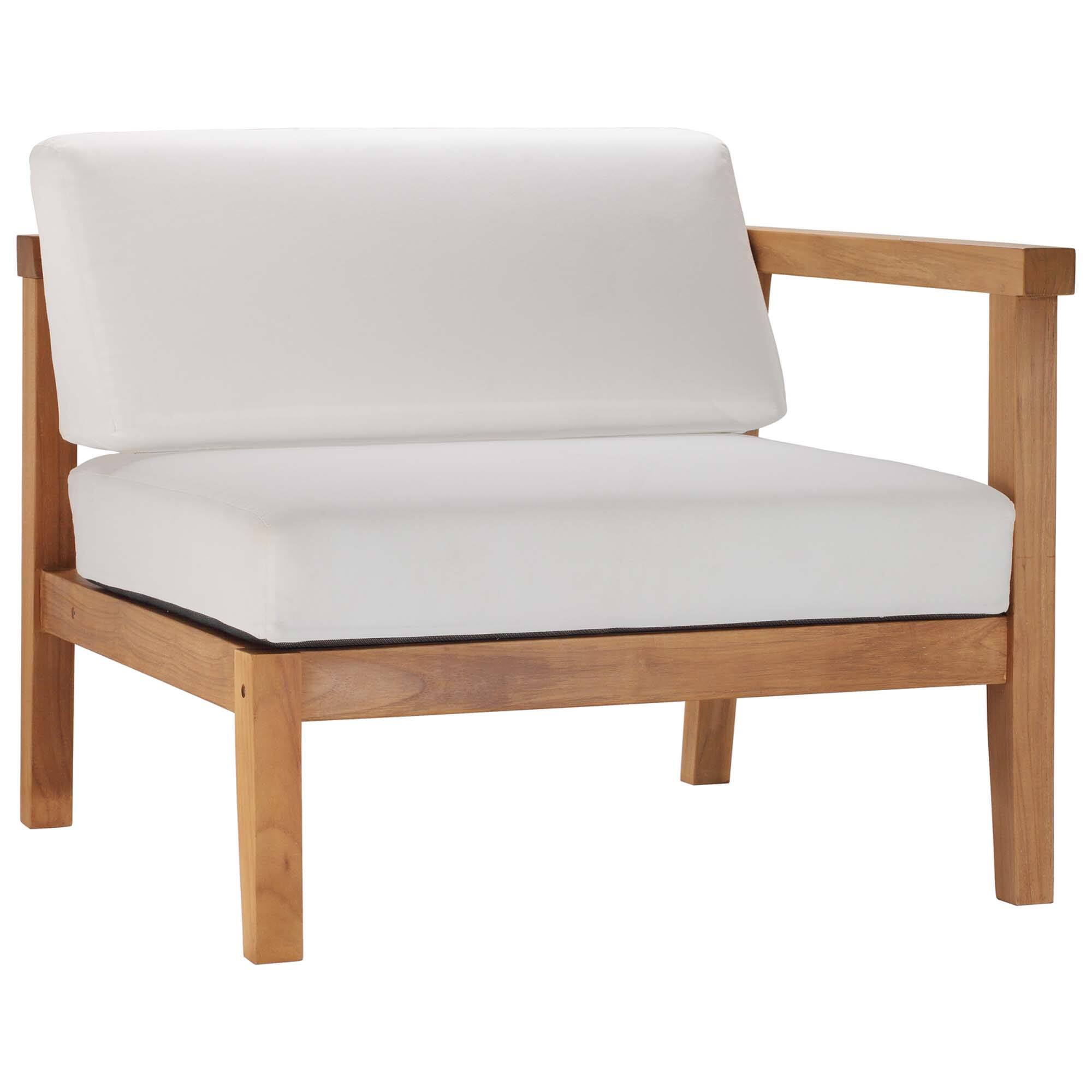 Alt View 3. Modway - Bayport Outdoor Patio Teak Wood 2-Seater Loveseat by Modway - Natural White.