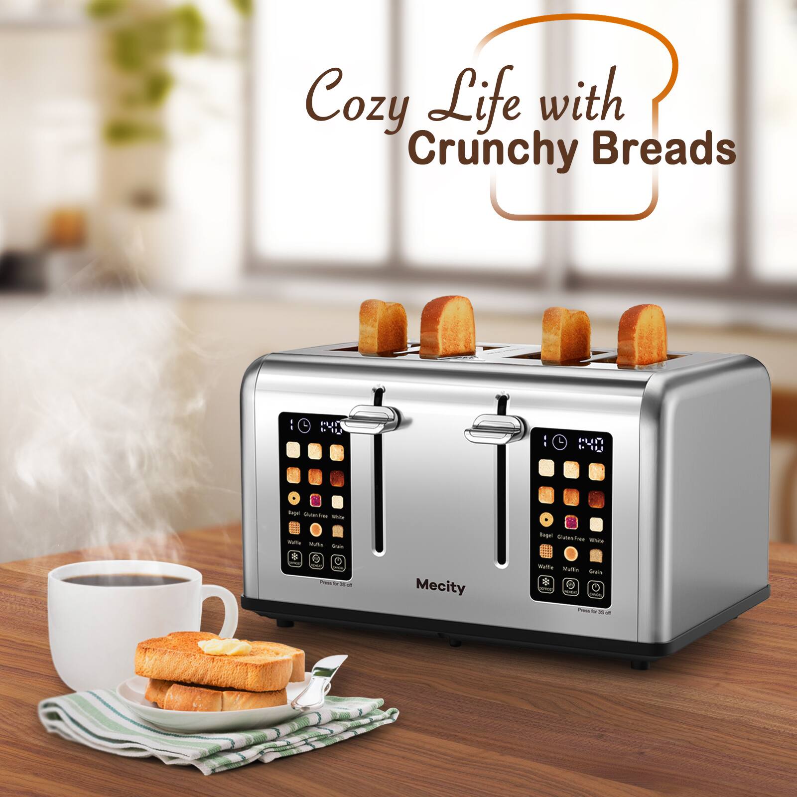 Cozy Life with Crunchy Breads

Mecity

Bagel Gluten Free White

Muffin Grain

Bagel Gluten Free White

REAL Paw o 15 of

Mecity

Welfie NoKe Grain gever POLICE CARCH Press by 30g