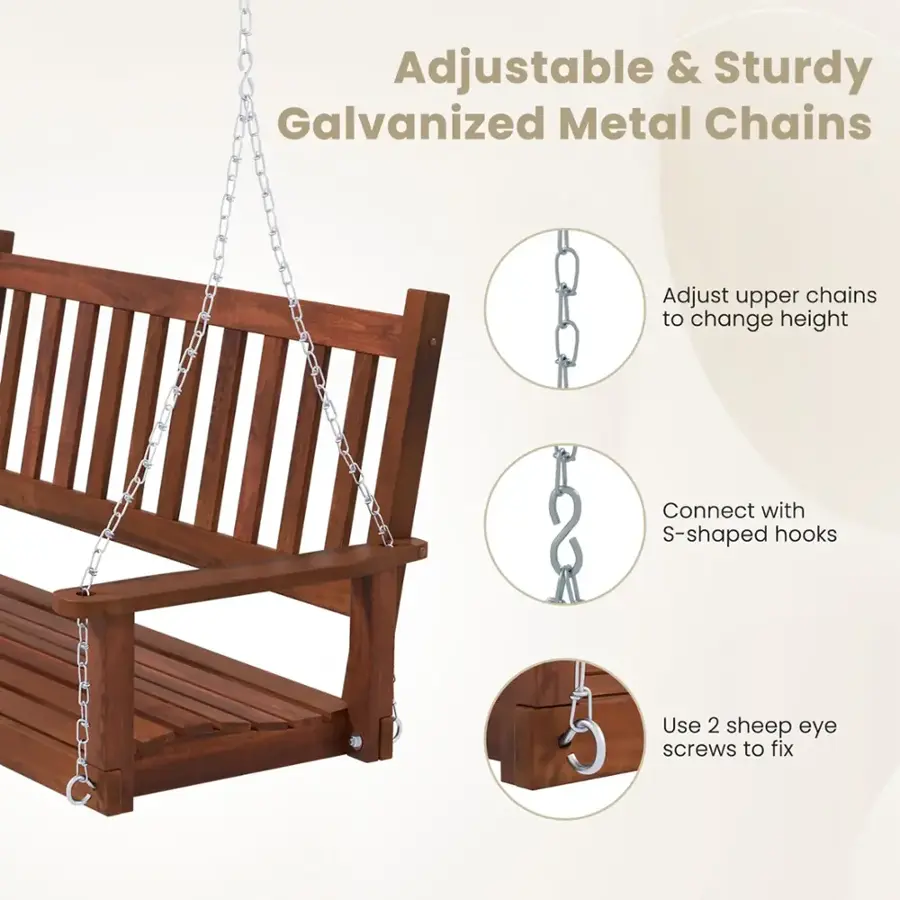 Adjustable & Sturdy Galvanized Metal Chains: Adjust upper chains to change height. Connect with S-shaped hooks. Use 2 sheep eye screws to fix.