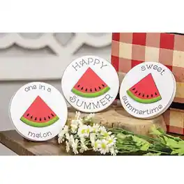 BreeBe - *One in a Melon Mini Round Easel Sign 3 Asstd - Multicolor