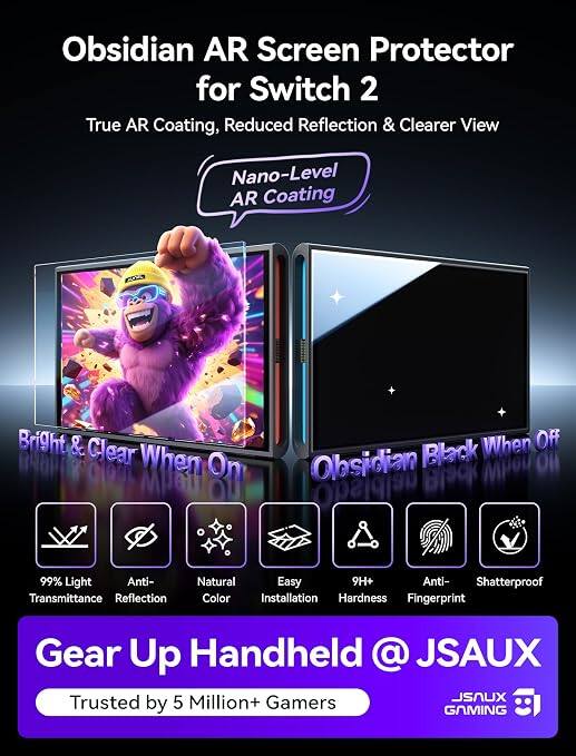 JSAUX Screen Protector for Nintendo Switch 2, Obsidian AR - Best Buy