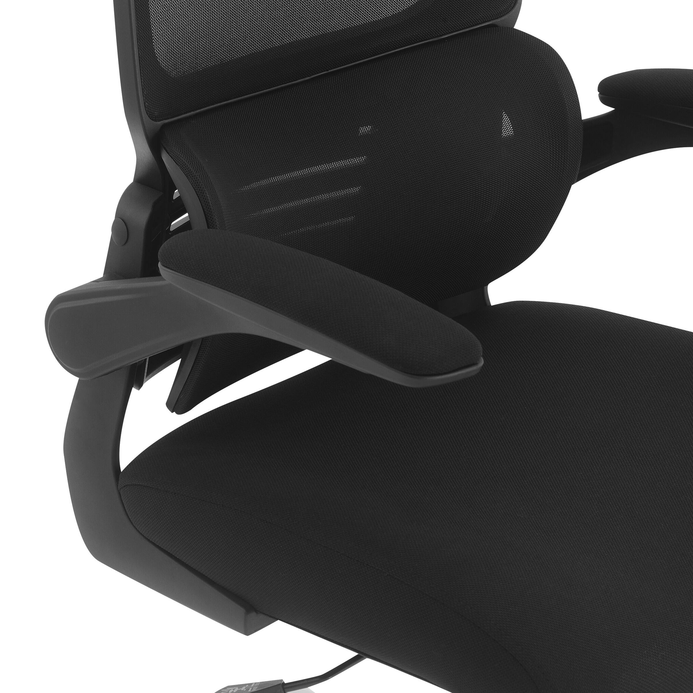Alt View 15. OSP Home Furnishings - Mesh Back Manager’s Chair with Flip Arms and 2-Way Adjustable Headrest - Black.
