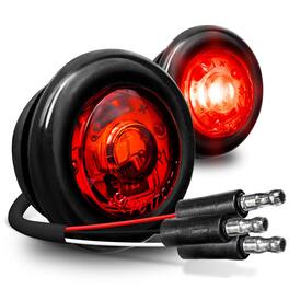 COTTAGE - true mods inch round trailer led marker light wire drl turn signal dot fmvss sae ppc semi spherical output - Red (TBT) 2 Pack
