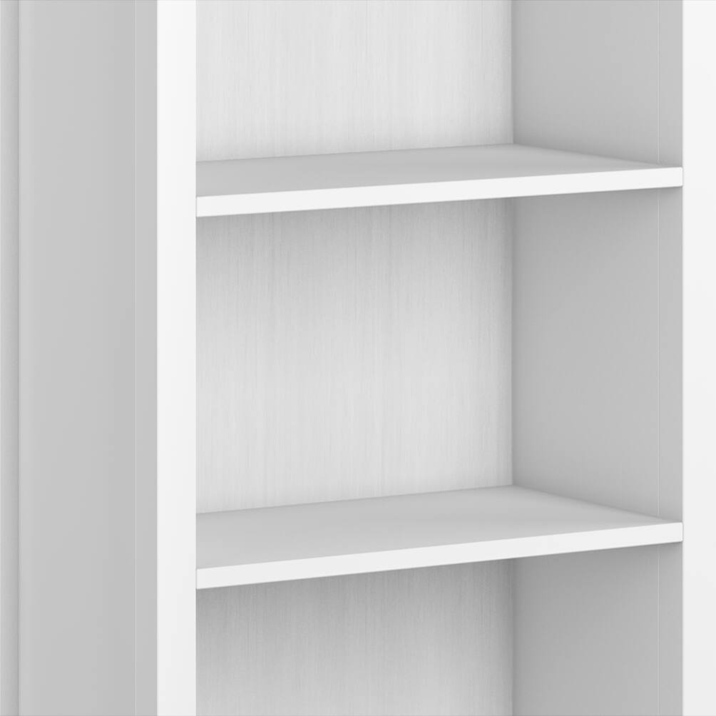 Alt View 7. Simpli Home - Artisan Solid Wood Contemporary 72 inch Wide TV Stand with Two 26 inch Wide 5 Shelf Bookcases (Set of 3) - White.
