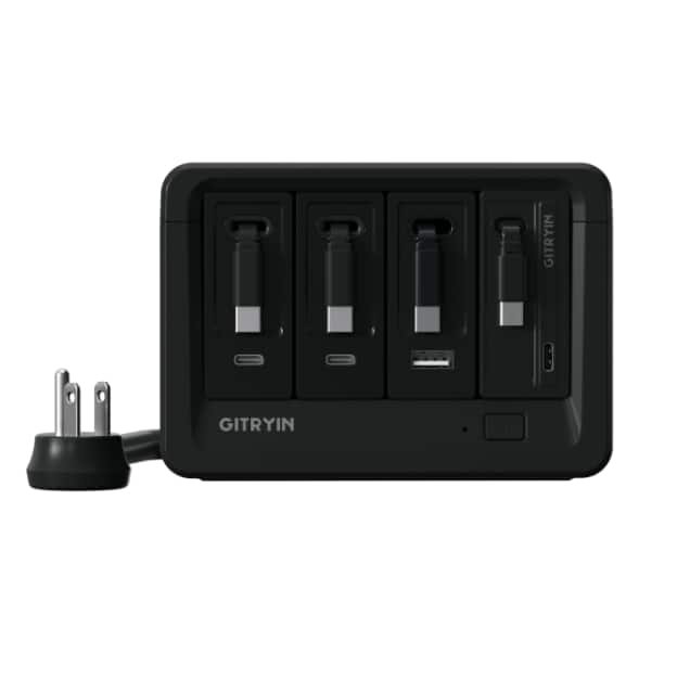 Gitryin - Desktop Charging Station, 8 AC Outlets, 4 PD Chargers, 2×40W USB-C, 1×40W CA, 1×65W USB-C - Black