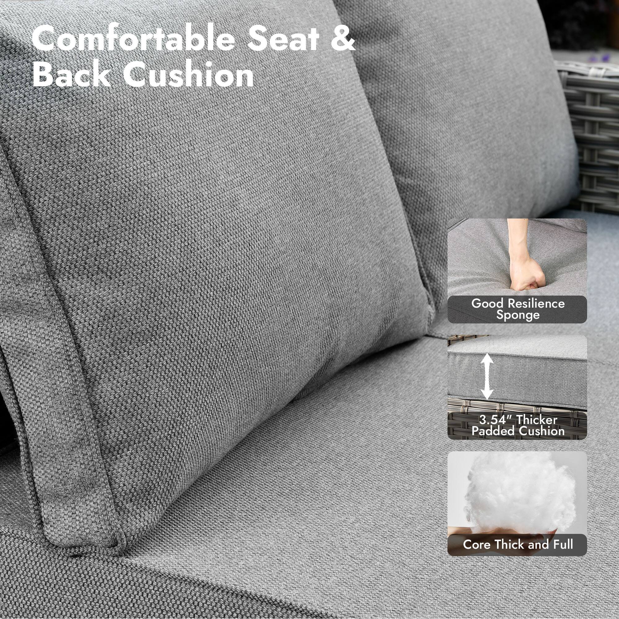 Comfortable Seat & Back Cushion

- Good Resilience Sponge
- 3.54" Thicker Padded Cushion
- Core Thick and Full