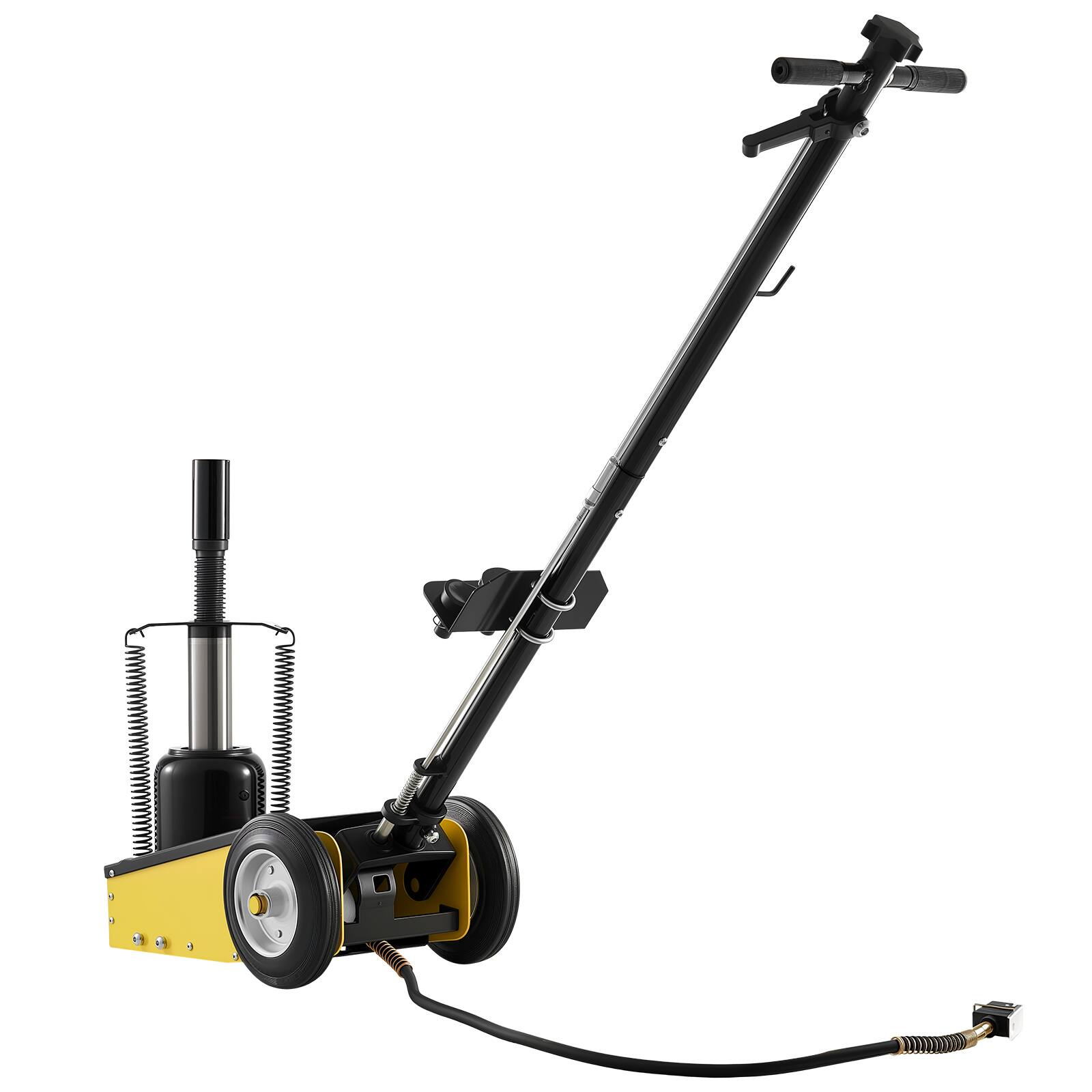 Alt View 5. VEVOR - Floor Jack, 22 Ton (48501 lbs) Capacity, Steel Racing Floor Jack with Single Piston Quick Lift Pump & Extension Posts - Black;Yellow.
