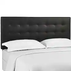 Front. Modway - Paisley Tufted Upholstered Faux Leather King and California King Headboard by Modway - Black.
