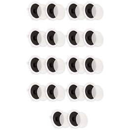 Theater Solutions by Goldwood - TS65C Flush Mount In Ceiling Speakers with 6.5" Woofers Home Theater 9 Pair Pack - Paintable White