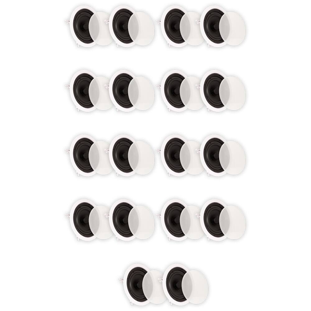 Front. Theater Solutions by Goldwood - TS65C Flush Mount In Ceiling Speakers with 6.5" Woofers Home Theater 9 Pair Pack - Paintable White.