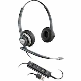 HP - Poly EncorePro 725 USB-A Stereo Headset TAA - Stereo - USB Type A - Wired - 150 Hz to 6.80 kHz - On-ear, Over-the-head - Black