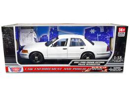 2001 Ford Crown Victoria Police Car Unmarked "Custom Builder's Kit" Series 1/18 Diecast Model Car by Motormax - White