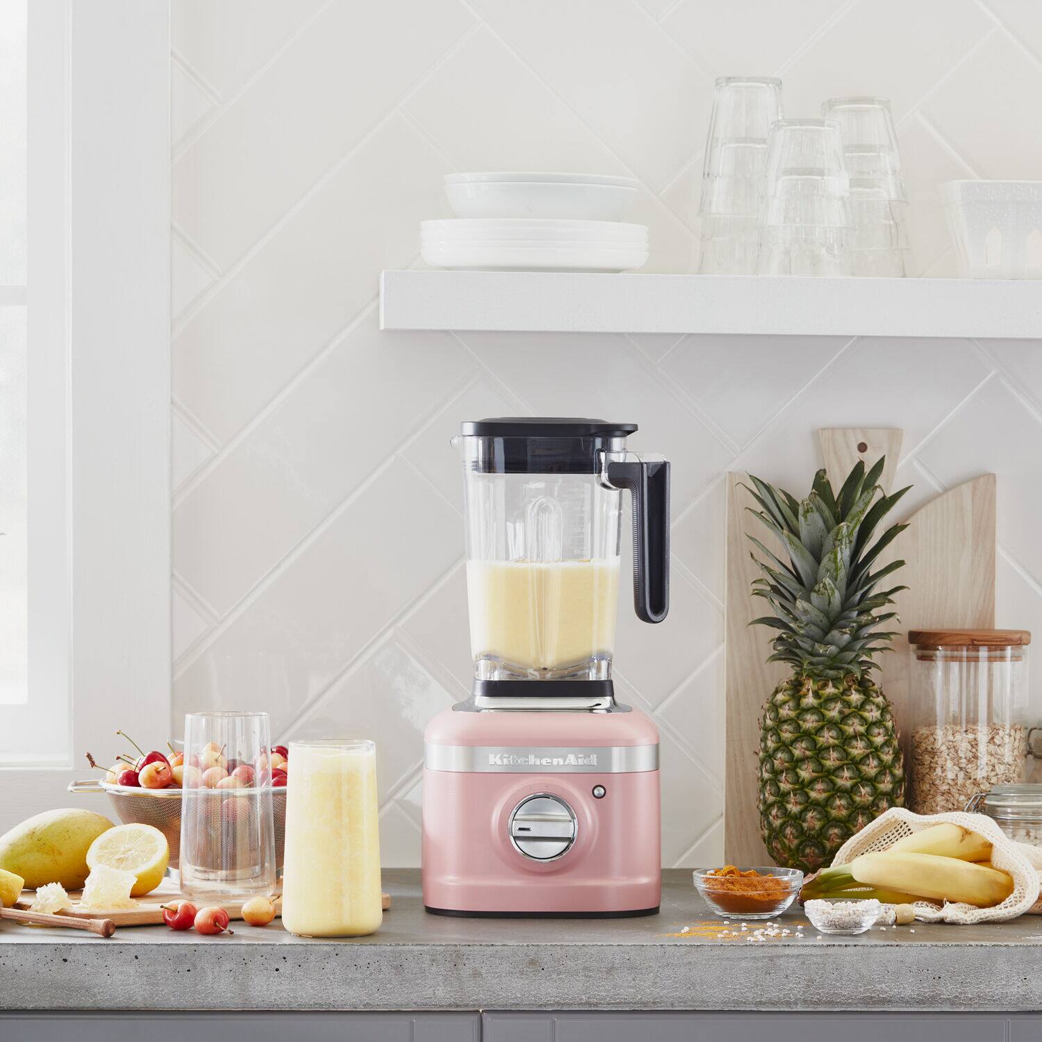 Alt View 7. KitchenAid - K400 1200W 56 oz. Variable 5-Speed BPA-Free Blender with Tamper, Matte Dried Rose - Dried Rose.