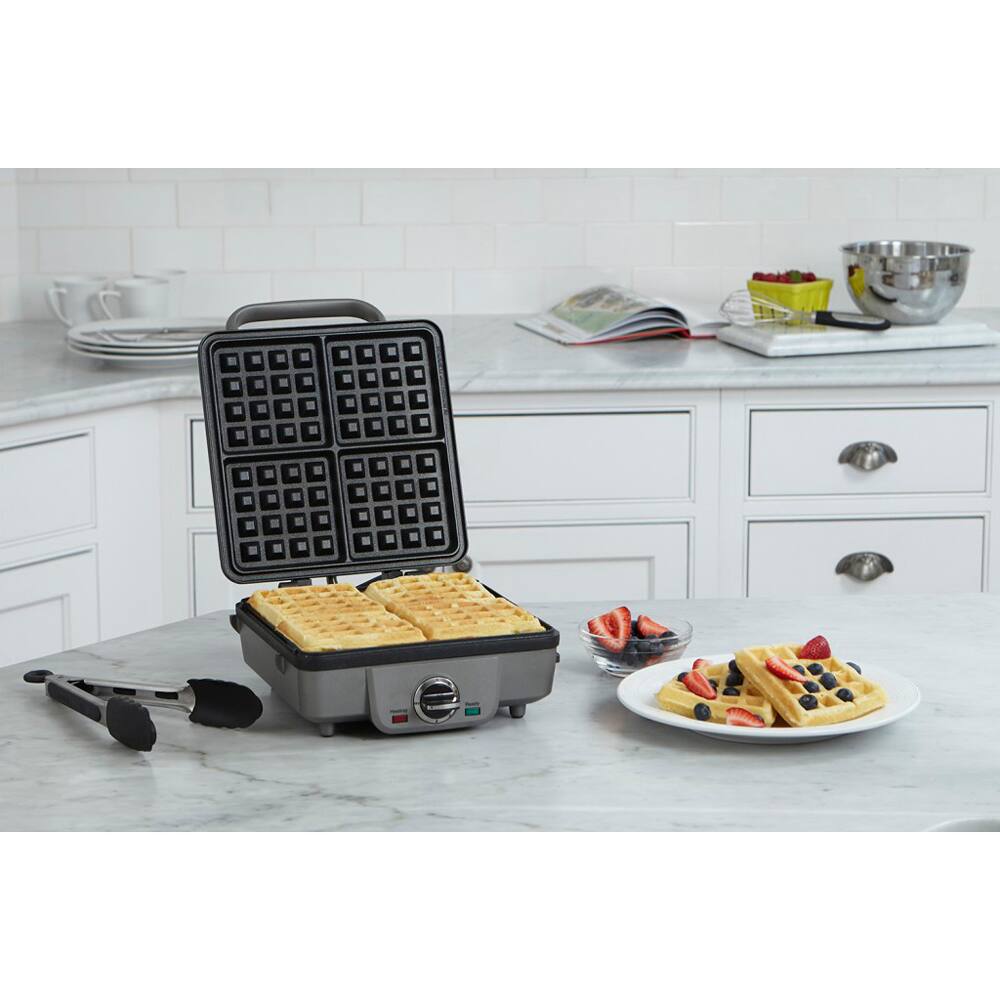 Alt View 3. Cuisinart - Belgian Waffle Maker with Pancake Plates WAF-300P1 - Stainless Steel.