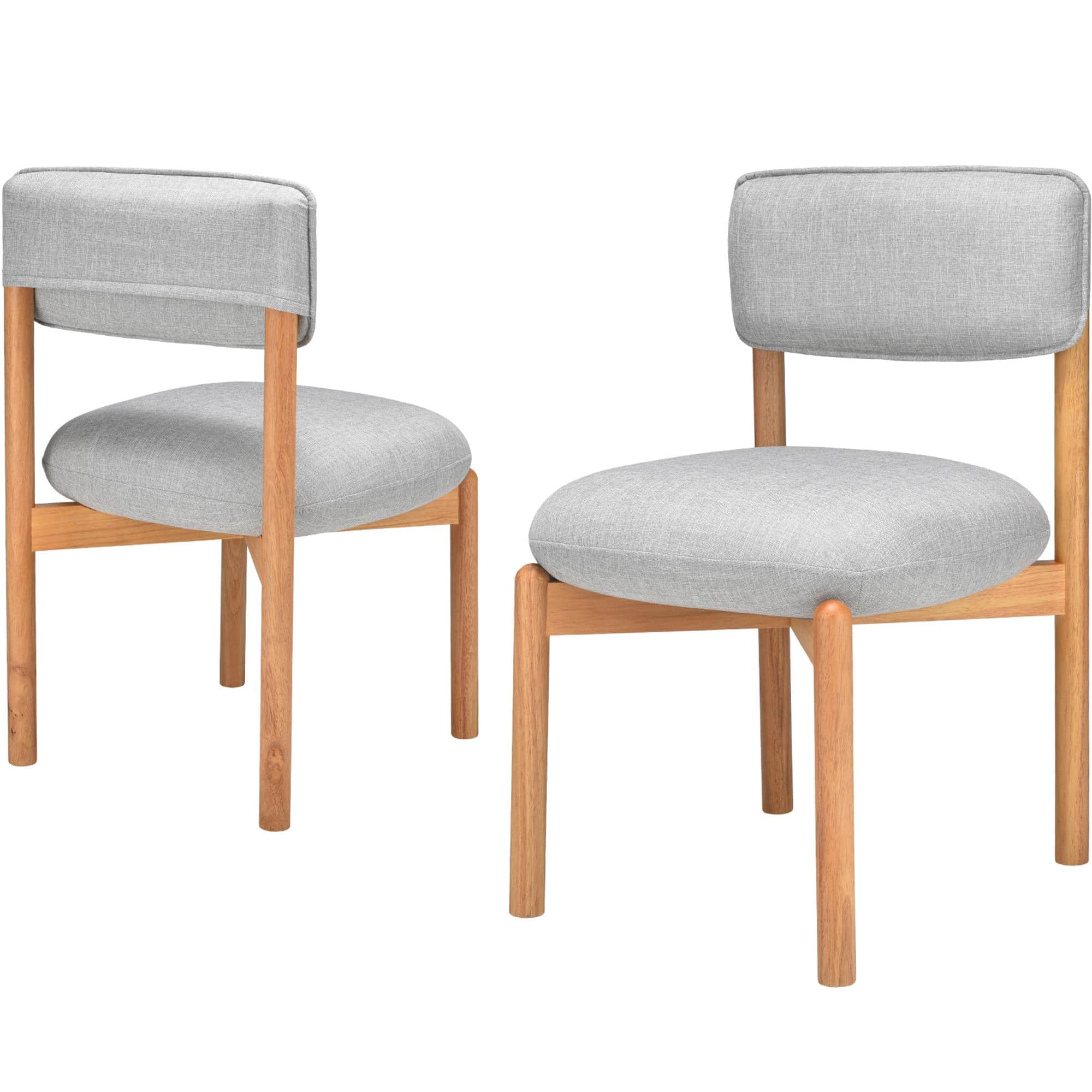 Boyel Living - Modern Wooden Blended Linen Dining Chair (Set of 2) - Gray price history on PriceWatchPro