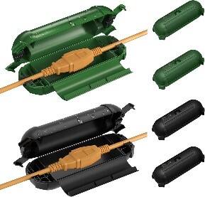 Front. BN-LINK - BN-LINK Outdoor Extension Cord Safety Cover, 2 Black & 2 Green, Weather-Resistant, 4-Latch, Fits 12/14/16 AWG - Black and Green.