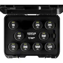 DZOfilm - Vespid Prime Cinema 9-Lens Kit with 25mm, 35mm, 40mm, 50mm, 75mm, 100mm, 125mm T2.1, 16mm and 90mm T2.8 Lens for