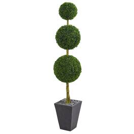 BreeBe - Boxwood Topiary Tree in Planter UV Resist (Indoor/Outdoor) - Multicolor