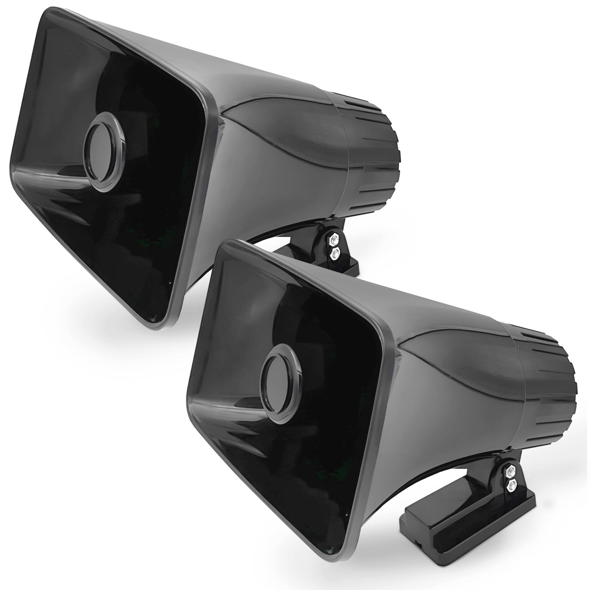 Front. Pyle - Pyle 6" PA Horn Speaker for Indoor/Outdoor Use, 50W Peak Power, Black, 2 Pack - Black.