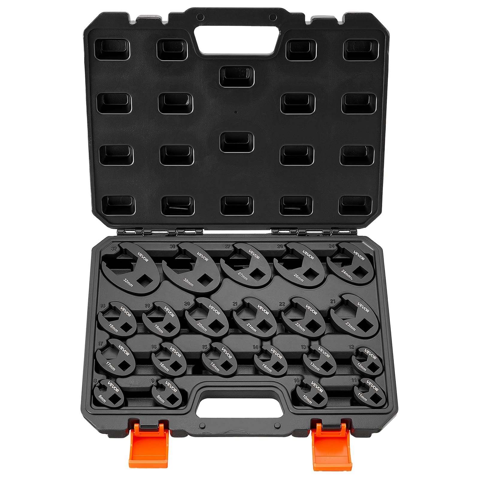 "VEVOR - Crowfoot Wrench Set, 1/2"" and 3/8"" Drive, 21-Piece Metric Dual-Drive Flare Nut Crows Foot Wrenches, with Storage Case - Black" price history on PriceWatchPro