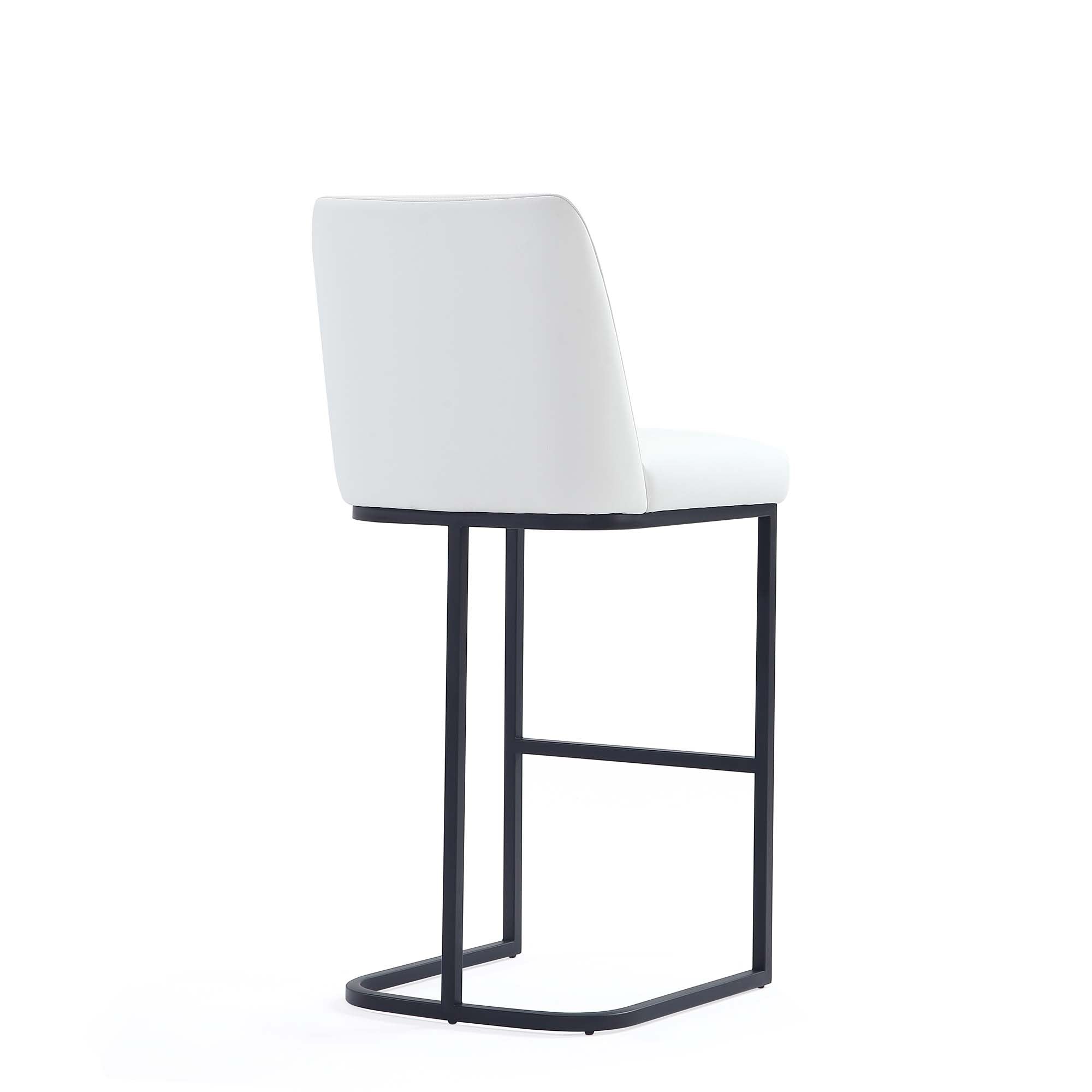 Alt View 4. Manhattan Comfort - Serena Modern Metal Upholstered Barstool - White.