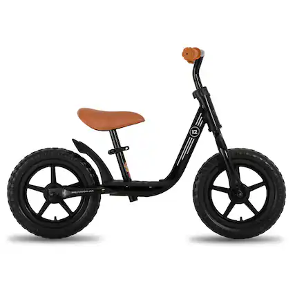 Front. JOYSTAR - JOYSTAR Roller 12" Toddler Balance Bike for Girls Boys, Ages 18 Months to 5 Years, Kids Push Bike with Footrest, Black - Black.