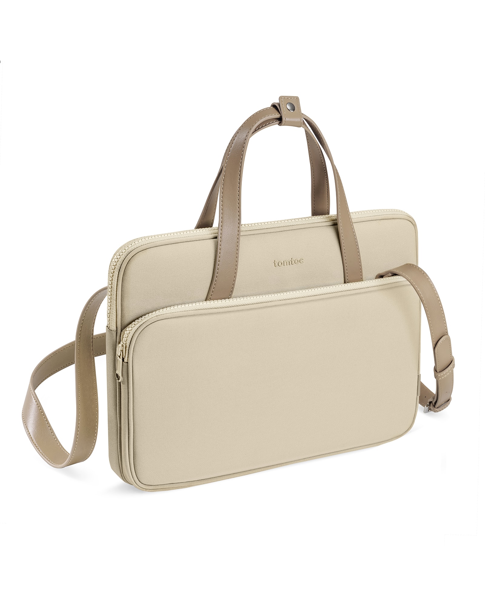 Front. tomtoc - Versatile-A12 Laptop Shoulder Case Bag for 14 inch MacBook Pro, 13" MacBook Air & Pro, Microsoft Surface Laptop - Khaki.