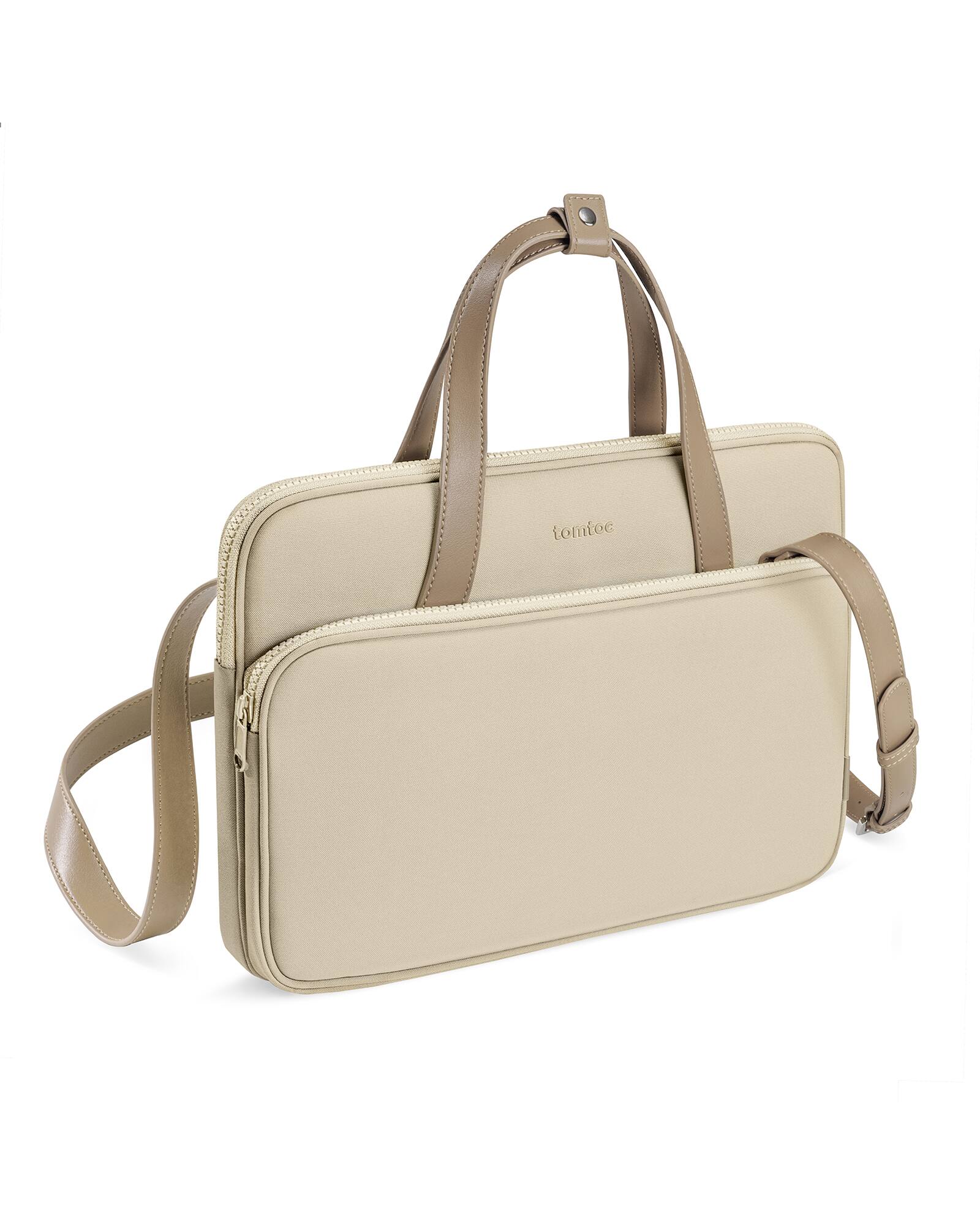 tomtoc - Versatile-A12 Laptop Shoulder Case Bag for 14 inch MacBook Pro, 13" MacBook Air & Pro, Microsoft Surface Laptop - Khaki