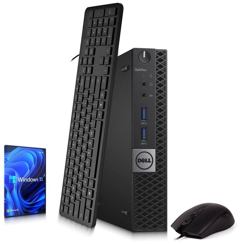 Dell - Refurbished Excellent - OptiPlex Tiny Computer Desktop PC | Intel i5-6th Gen 2.5GHz | 16GB RAM | 256GB SSD | Keyboard & Mouse | Wi-Fi | Win11 - Black