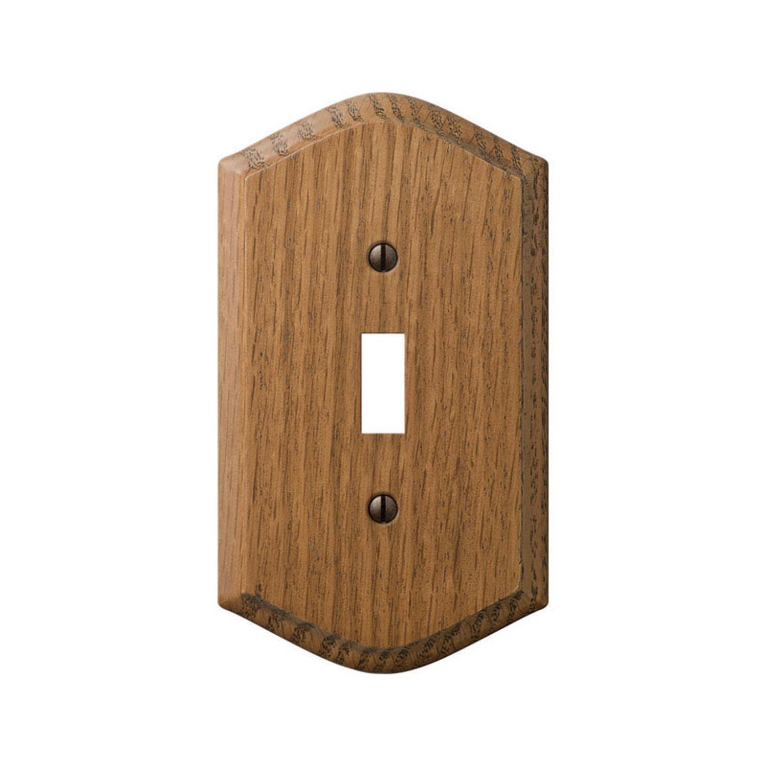 Angle. AMERELLE - Amerelle Country Brown 1 gang Wood Toggle Wall Plate 1 pk - Brown.